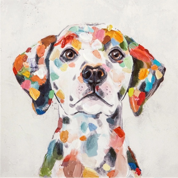 Other - Rainbow Dog Portrait Canvas Wall Art, 12"
